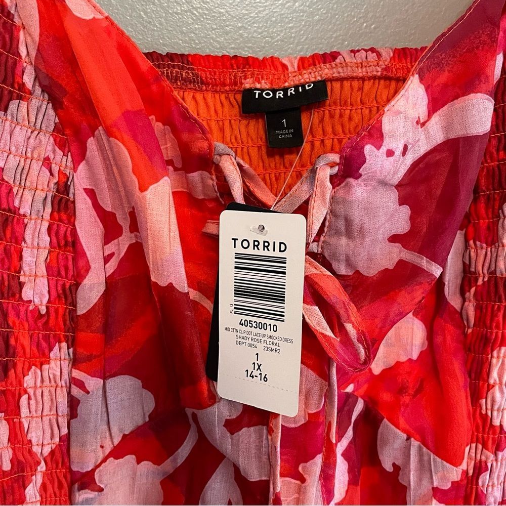 Torrid Red and Pink Floral Dress - Picture 9 of 10